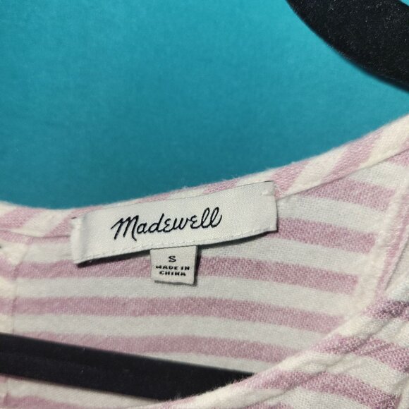 Madewell Womens Striped Button-Back Dress S - Picture 4 of 9